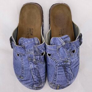 Birkenstock Betula blue denim print clogs